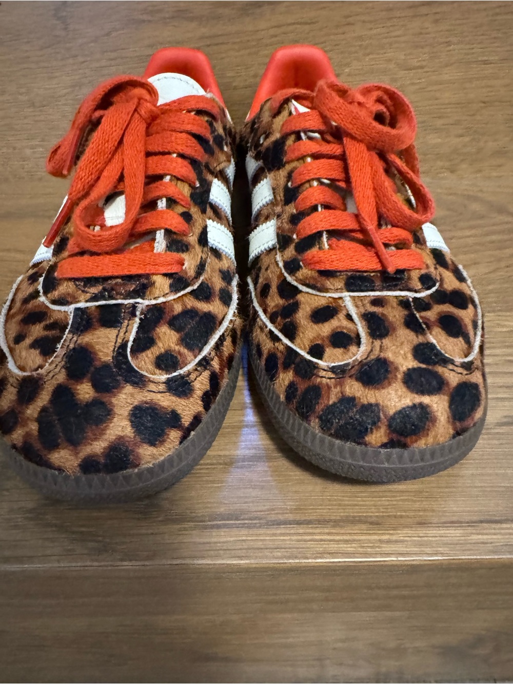Adidas Leopard-Print Sneakers with Orange Laces - Picture 3 of 7